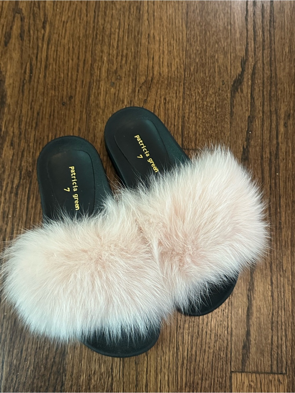 Patricia Green Blush Fur Slide Clogs